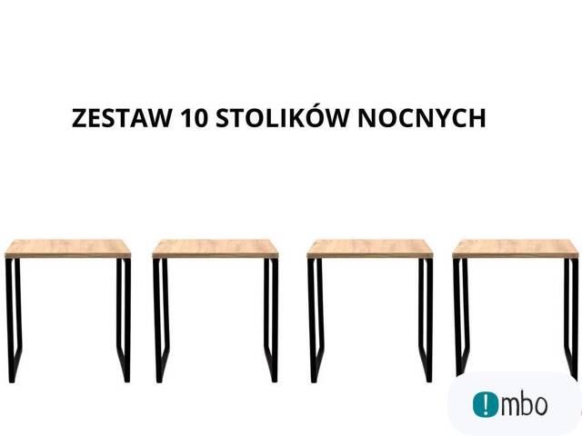 Zestaw 10 stolików nocnych metal+ dąb odwieczny - 1